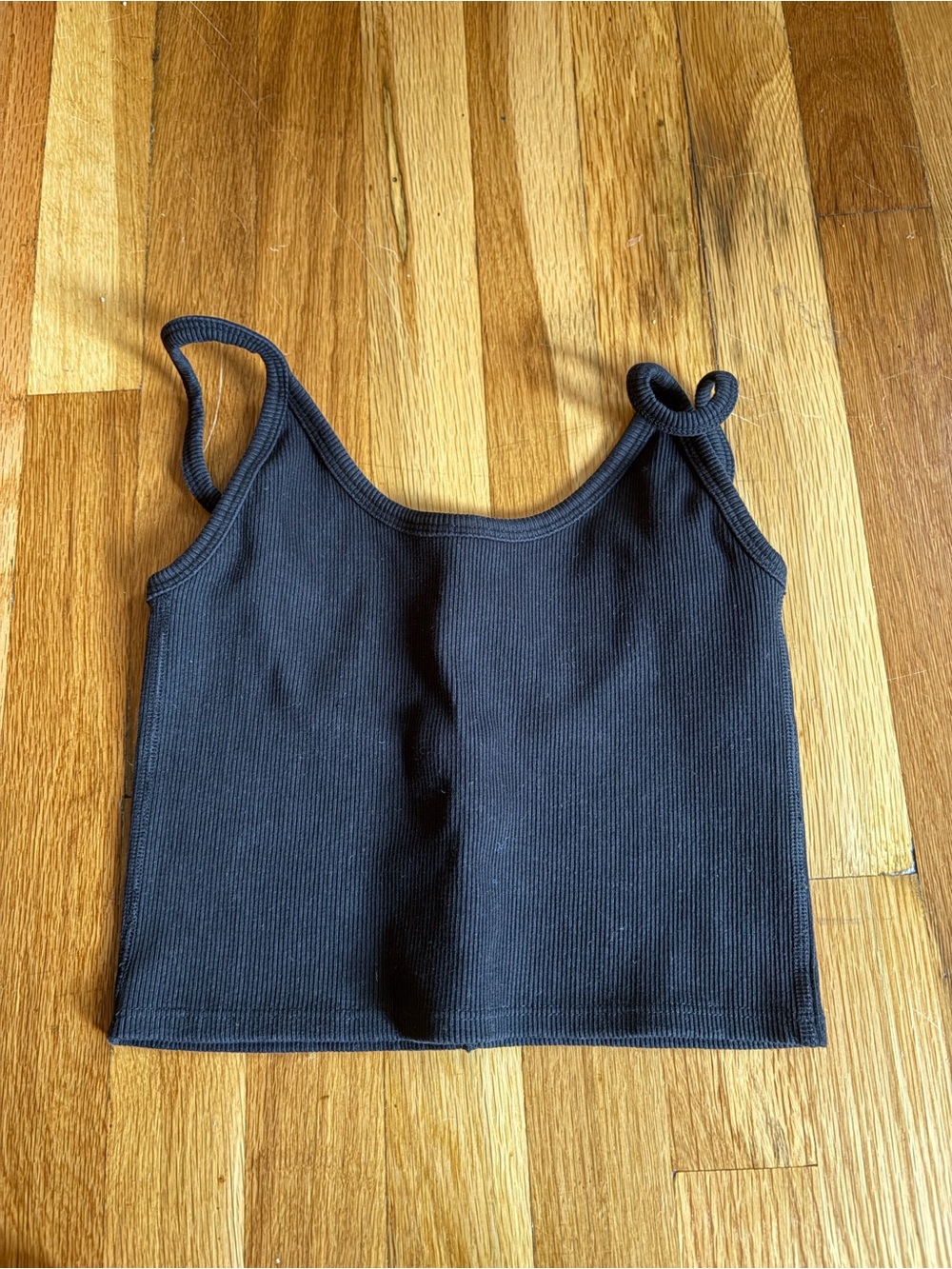 ARQ Black Ribbed Crop Tank Top